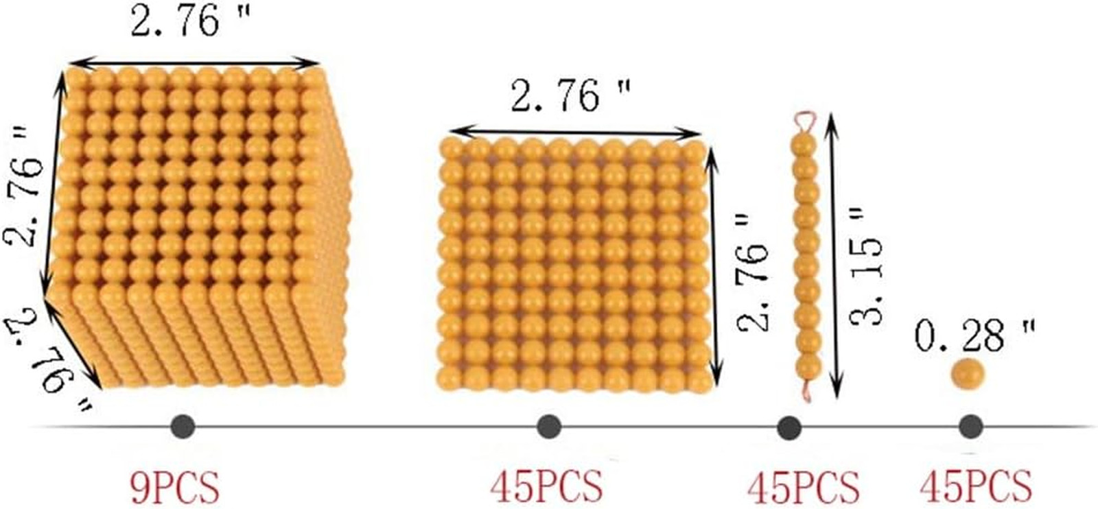Montessori Golden Beads Materials Decimal System Bank Game Montessori Math Toys