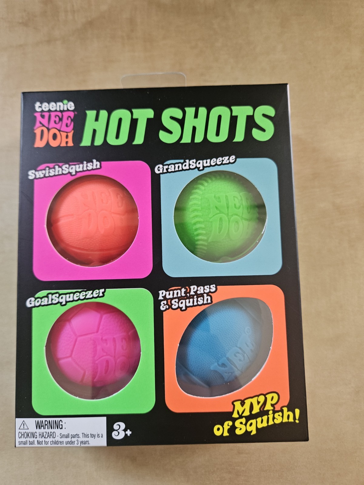 NeeDoh Teenie Hot Shots [Baseball, Soccer, Football, Basketball] New In Box