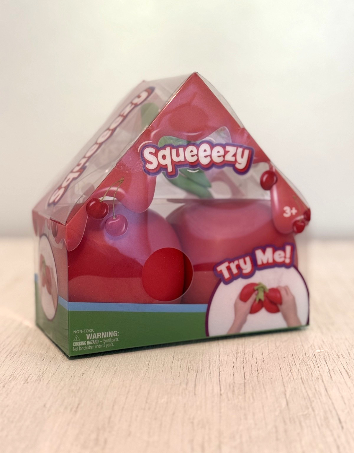Sunny Days Squeeezy Cherries Viral Squish Squishy Jumbo Fidget Toy Red Cherry