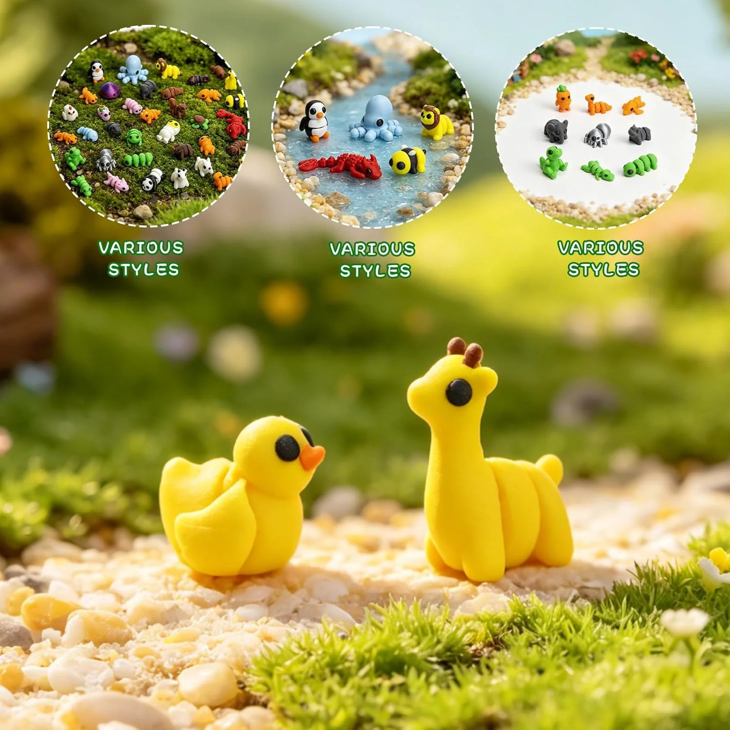 37PCS Mini 3D Printed Animals, Articulated Animal Figurines Bulk, Flexible 3D Pr