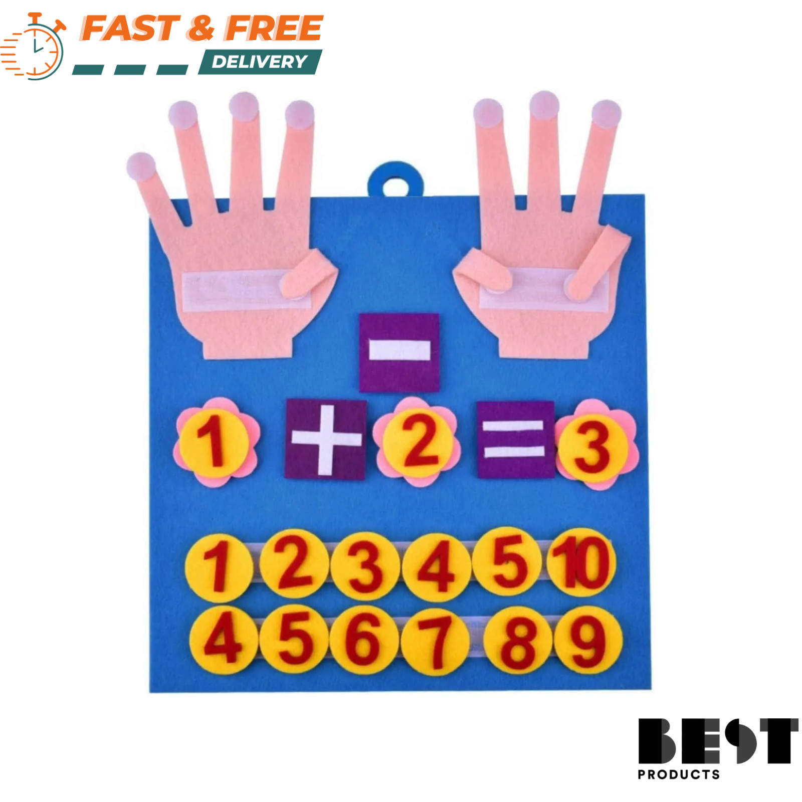 1set Childrens Finger Numbers Counting Math Felt Non-Woven Toy Kids Education