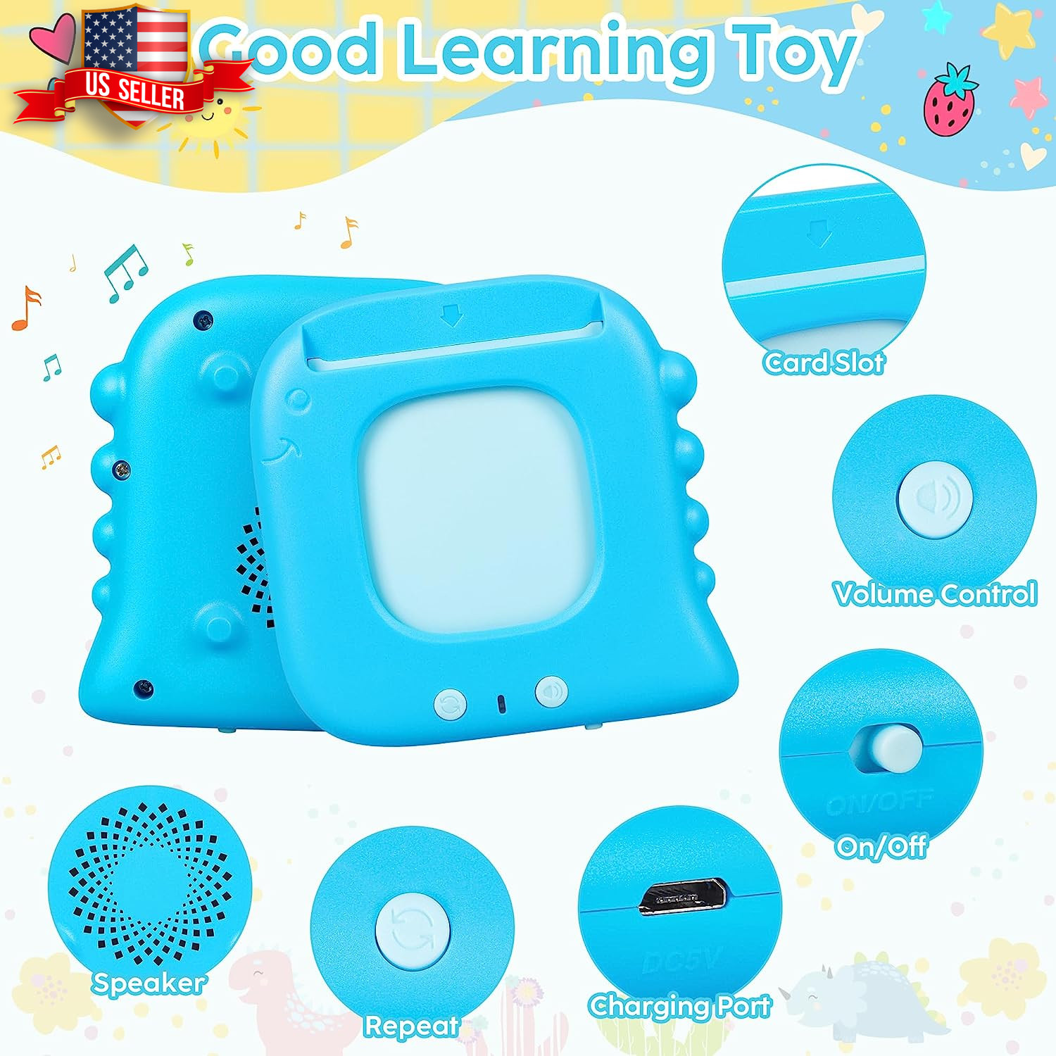 Kids Toddler Talking Flash Cards with 224 Sight Words,Montessori Toys,Speech The