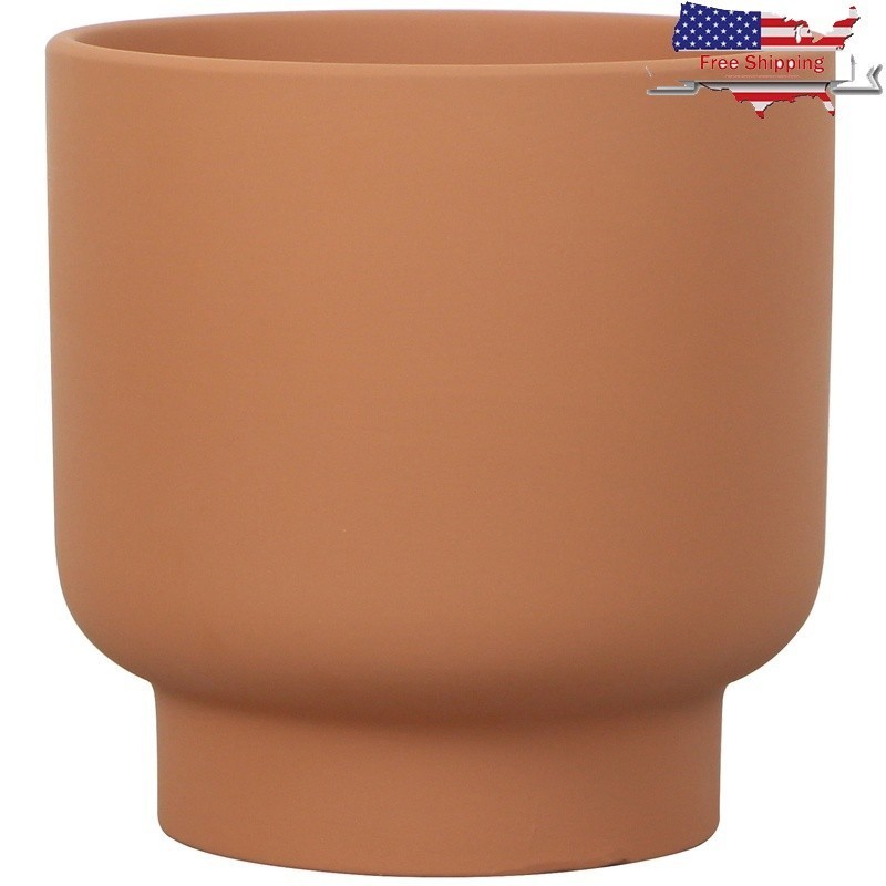 Petra Round Planter Modern Terracotta Planter Indoor Outdoor Use W/ Drainage