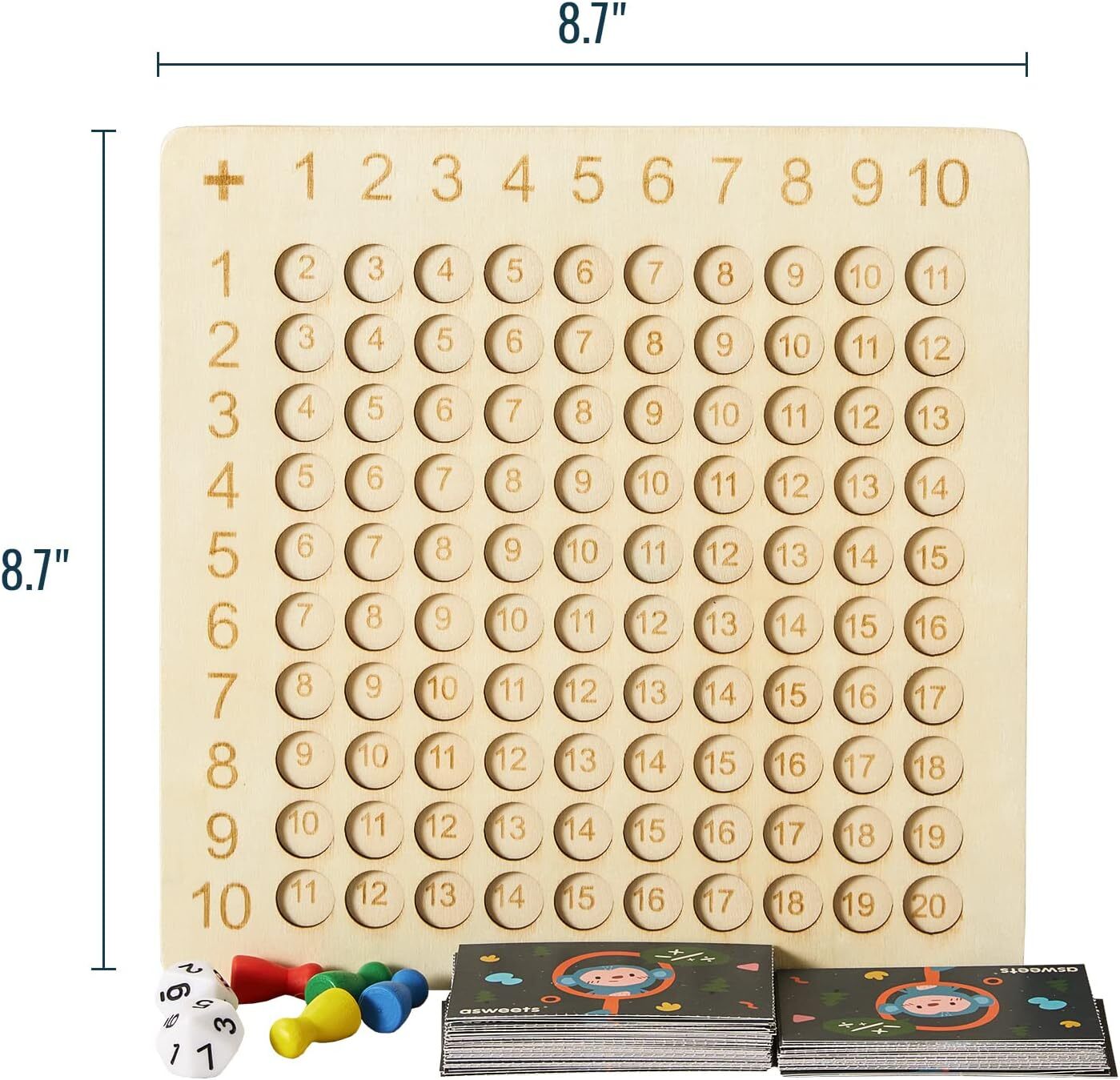 2 in 1 Wooden Montessori Multiplication Addition Board Game Montessori Toy Educa