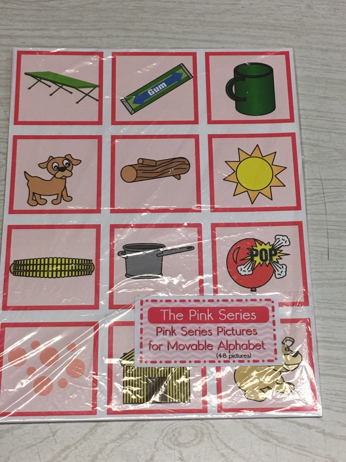 The Pink Series – Pictures For Movable Alphabet – Montessori