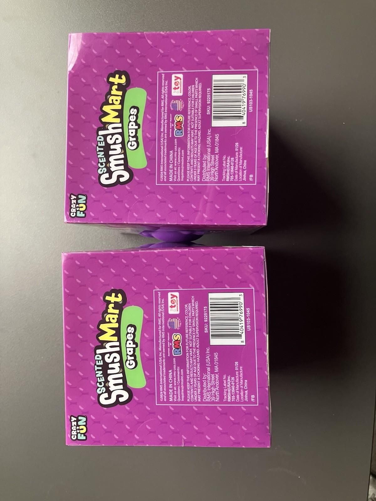 Lot Of 2 Crazy Fun SmushMart Scented Grape Squishies
