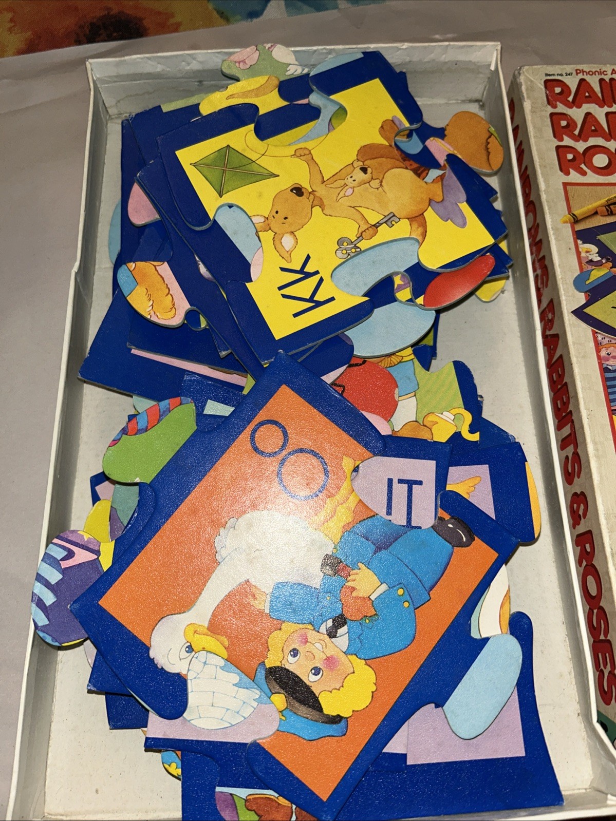 Vintage Rainbows Rabbits and & Roses Phonic Alphabet Puzzle 1986 Complete
