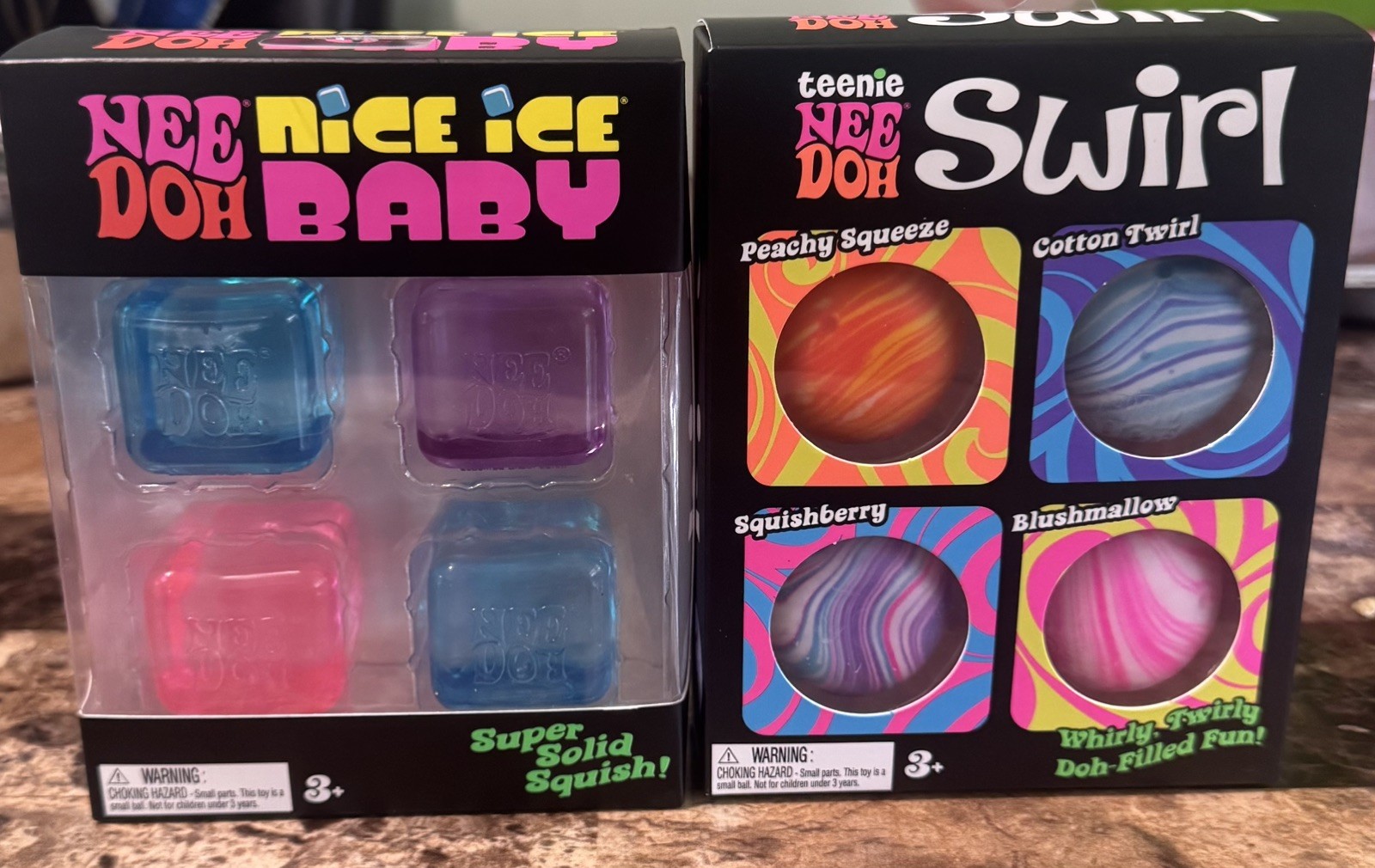 Nee Doh Nice Ice Baby 4 pack & Nee Doh Teenie Swirl 4 pack BUNDLE