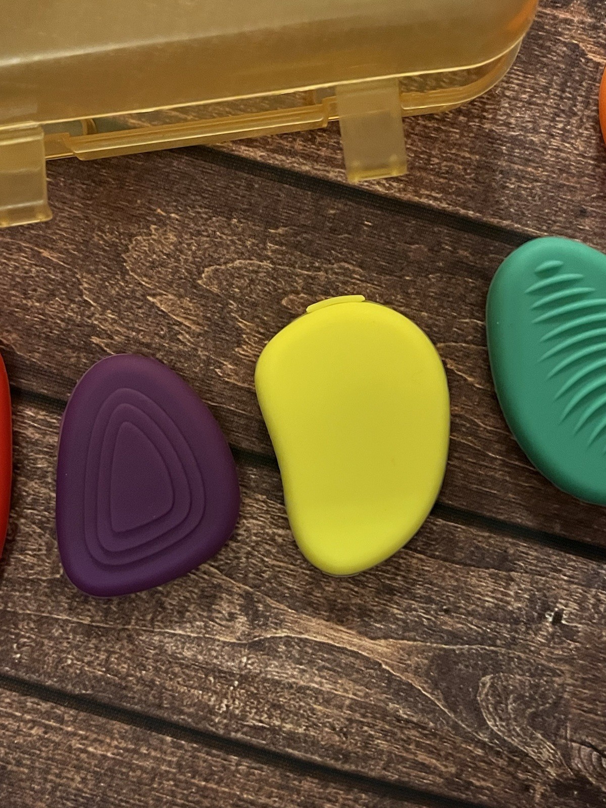 6 Pc Silicone Kids Fidget Toy Sensory Stress Relief Worry Stones Texture + Case