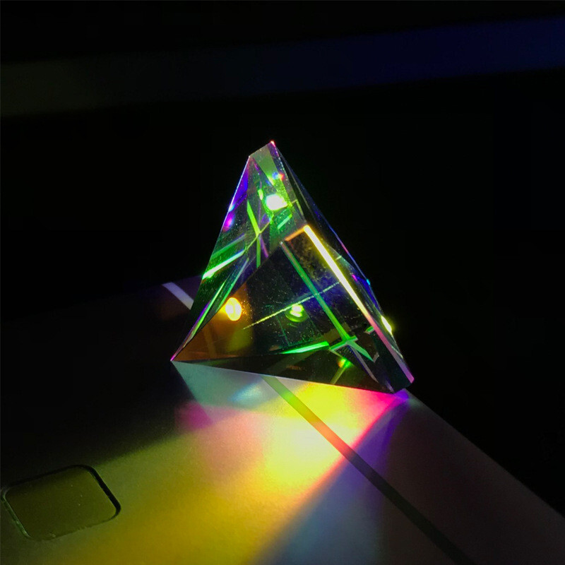 Pyramid Prism for Photography Color Diamond Pentahedron X-Cube Prism Decoration