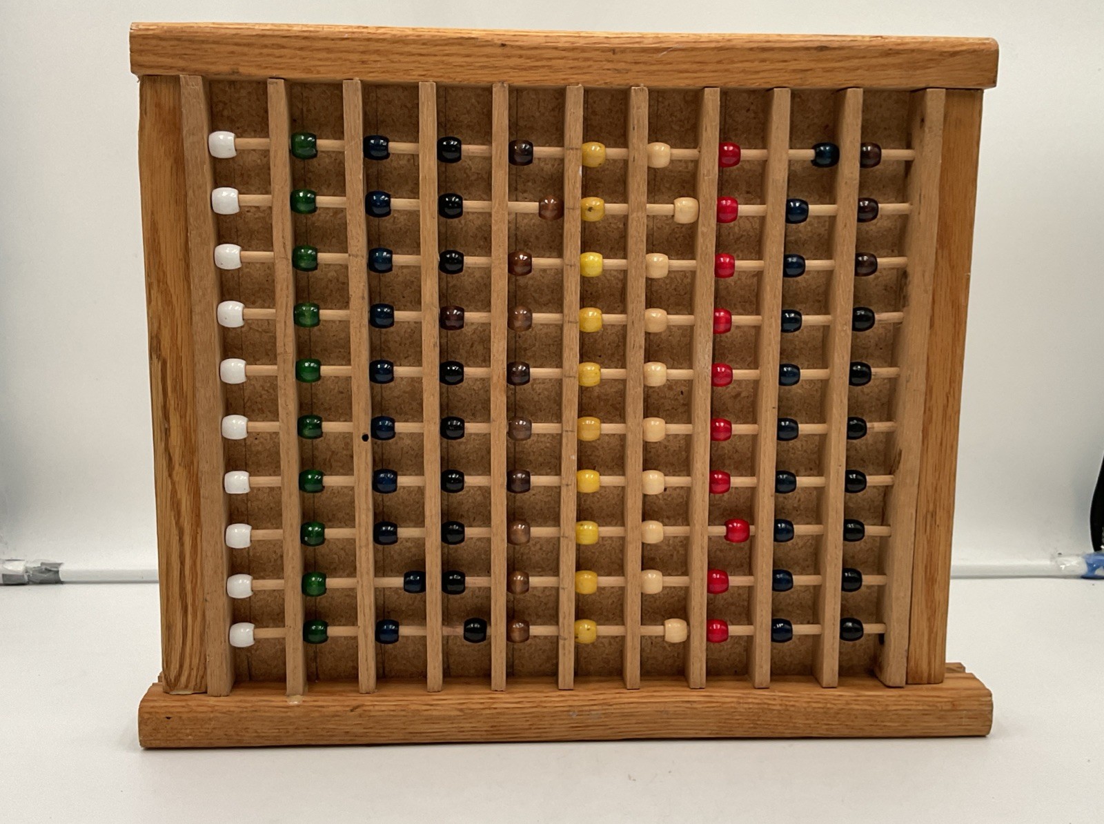 Vintage-Style Wooden Abacus Counting Frame Educational Math Tool 16”x 13”