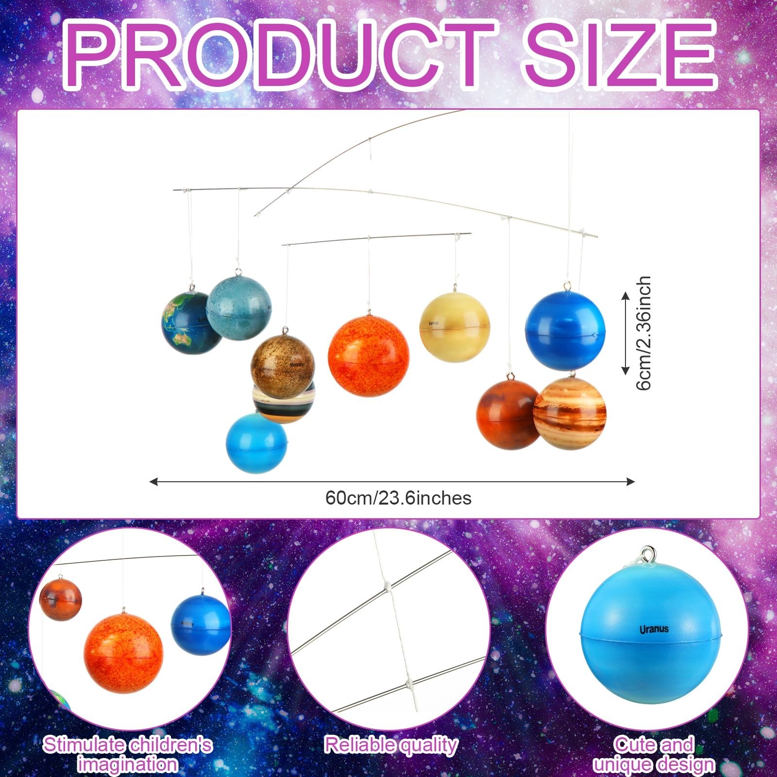 Hollowfly 3D Solar System Mobile Hanging Planets Solar System Decor Education…