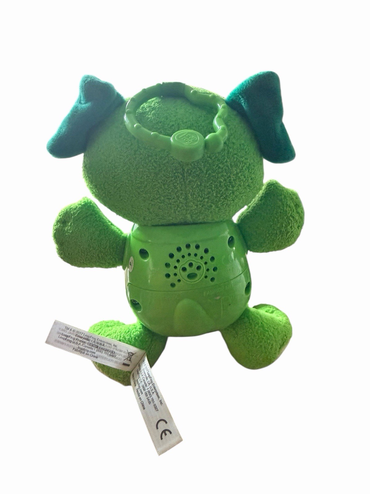 Leaf Frog Sing & Scout Green Dog Plush Interactive Toy w/Hanging Loop Hook