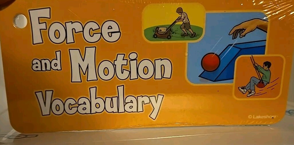 Lakeshore Force and Motion Vocabulary card set. 5.5″ x 2.52″ New Sealed