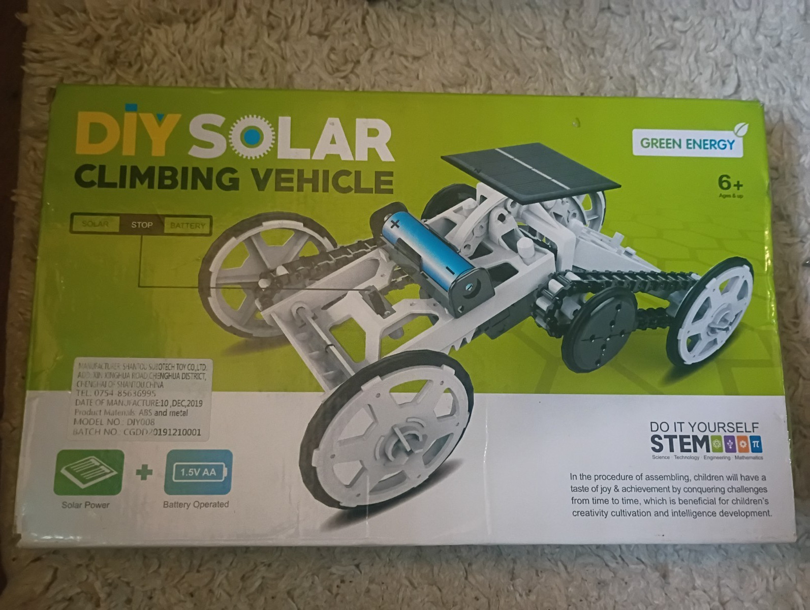 DIY Solar Climbing Vehicle STEM Green Energy Educational Kit Ages 8-11 DIY008