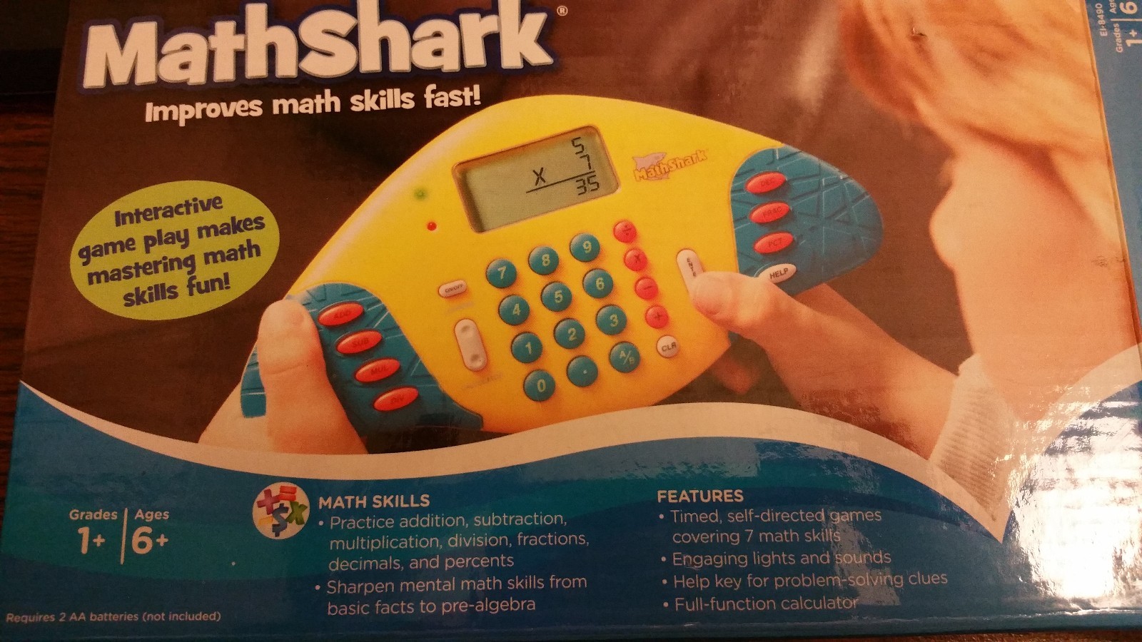 Mathshark Educational Insights Handheld Electronic Math Shark Game Calculator