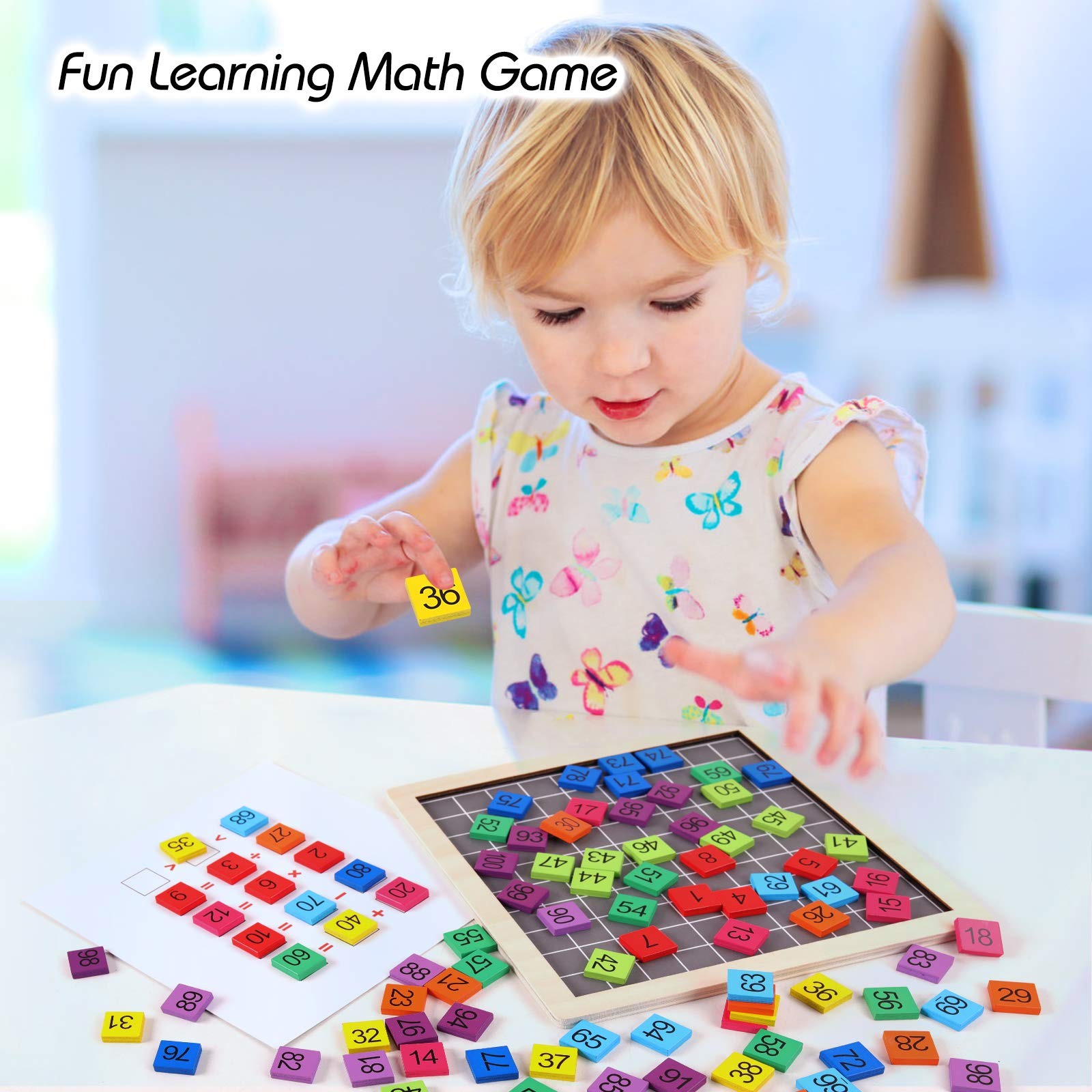 Wooden Montessori Math Counting Hundred Board Toys, 1-100 Consecutive Numbers.