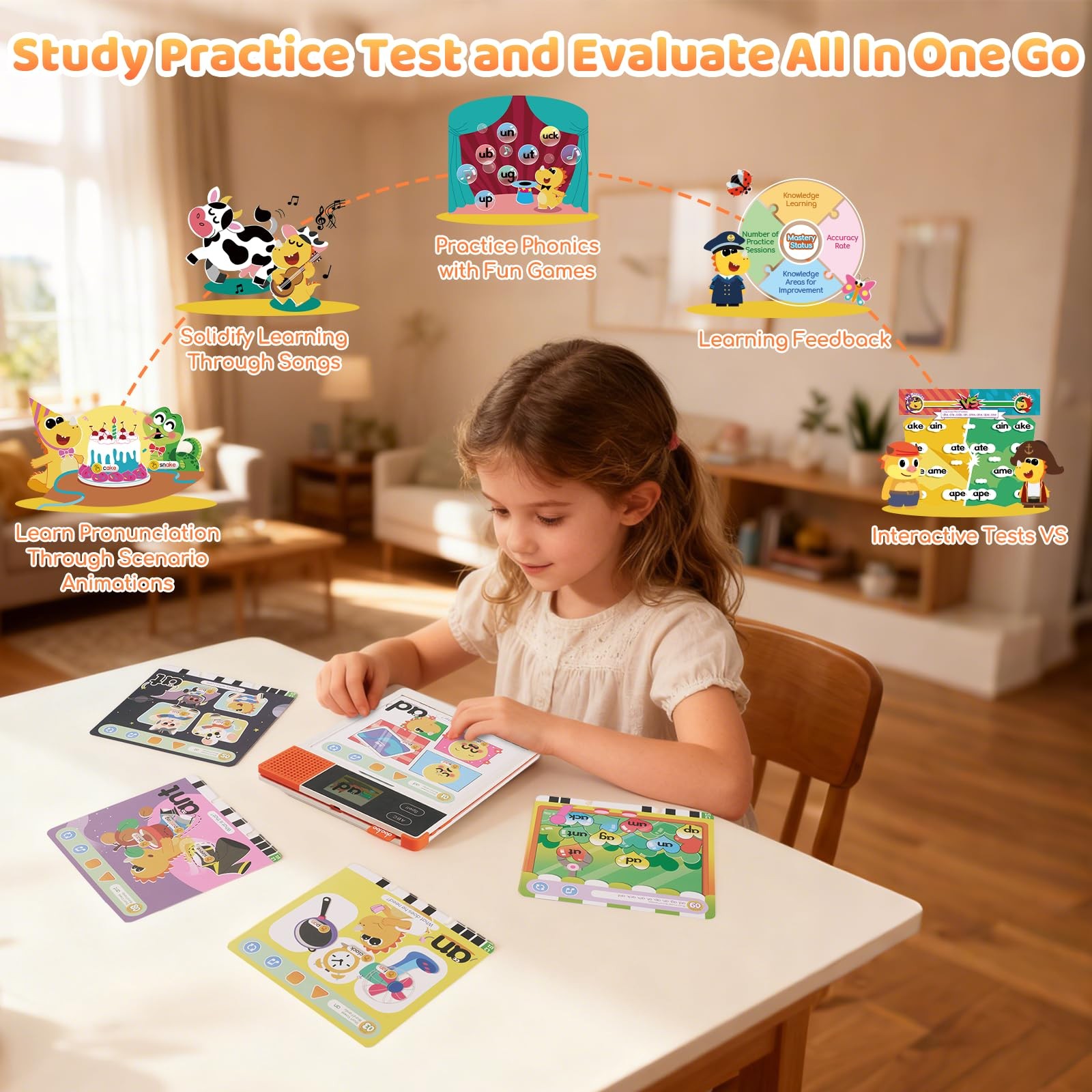 Learn to Read & Spell Phonics Pad, Interactive Electronic Learning Pad with 2…