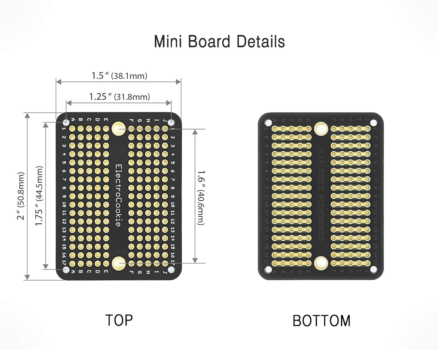 ElectroCookie Prototype PCB Solderable Breadboard for Electronics Projects