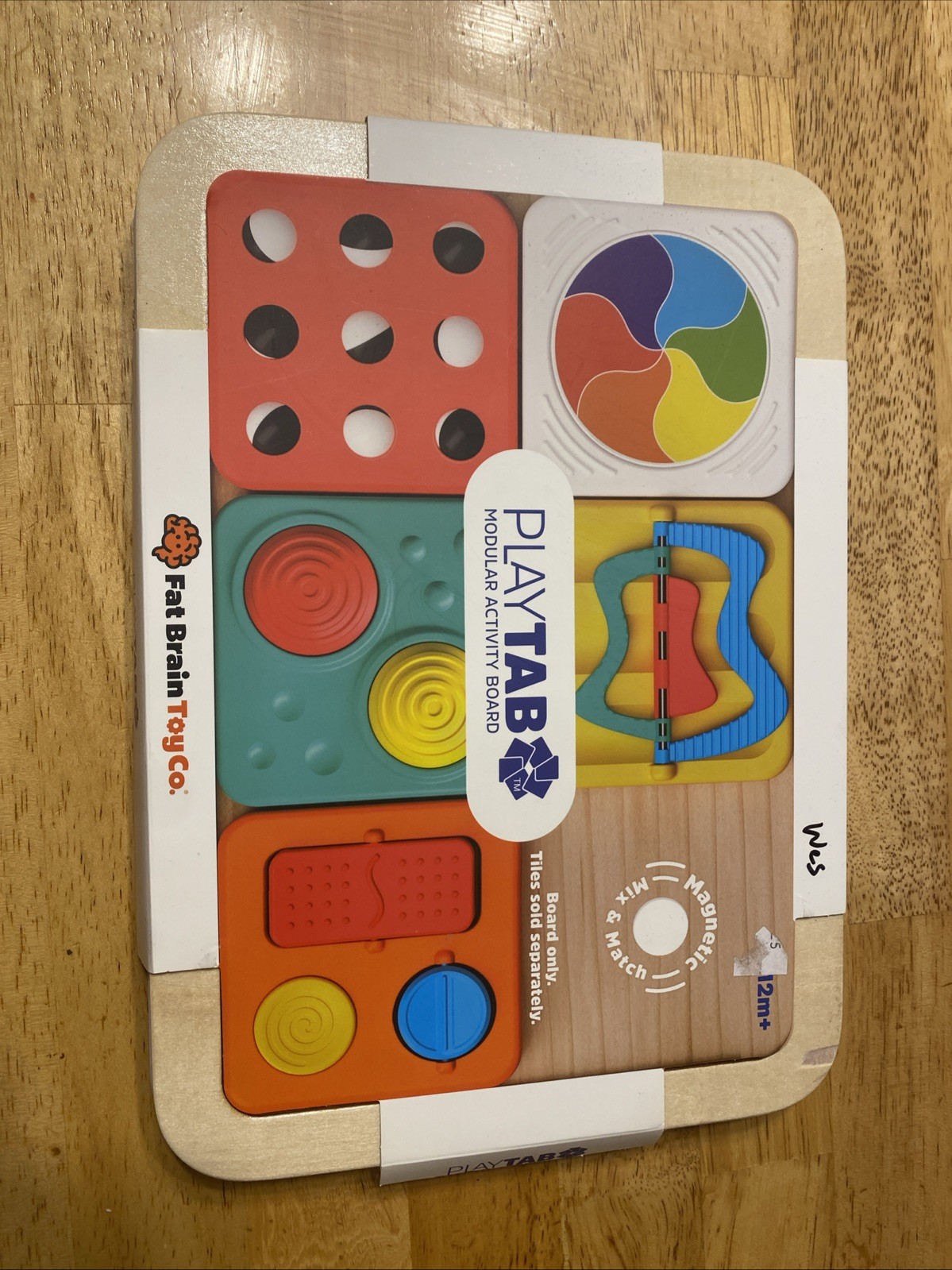 PlayTab Modular Wooden Activity Board – Magnetic Base for Sensory Play Tabs
