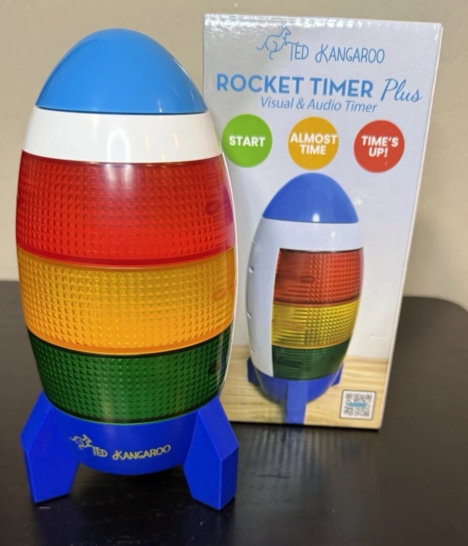 Ted Kangaroo Rocket Timer Plus Visual Audio Countdown Timer Open Box ADHD
