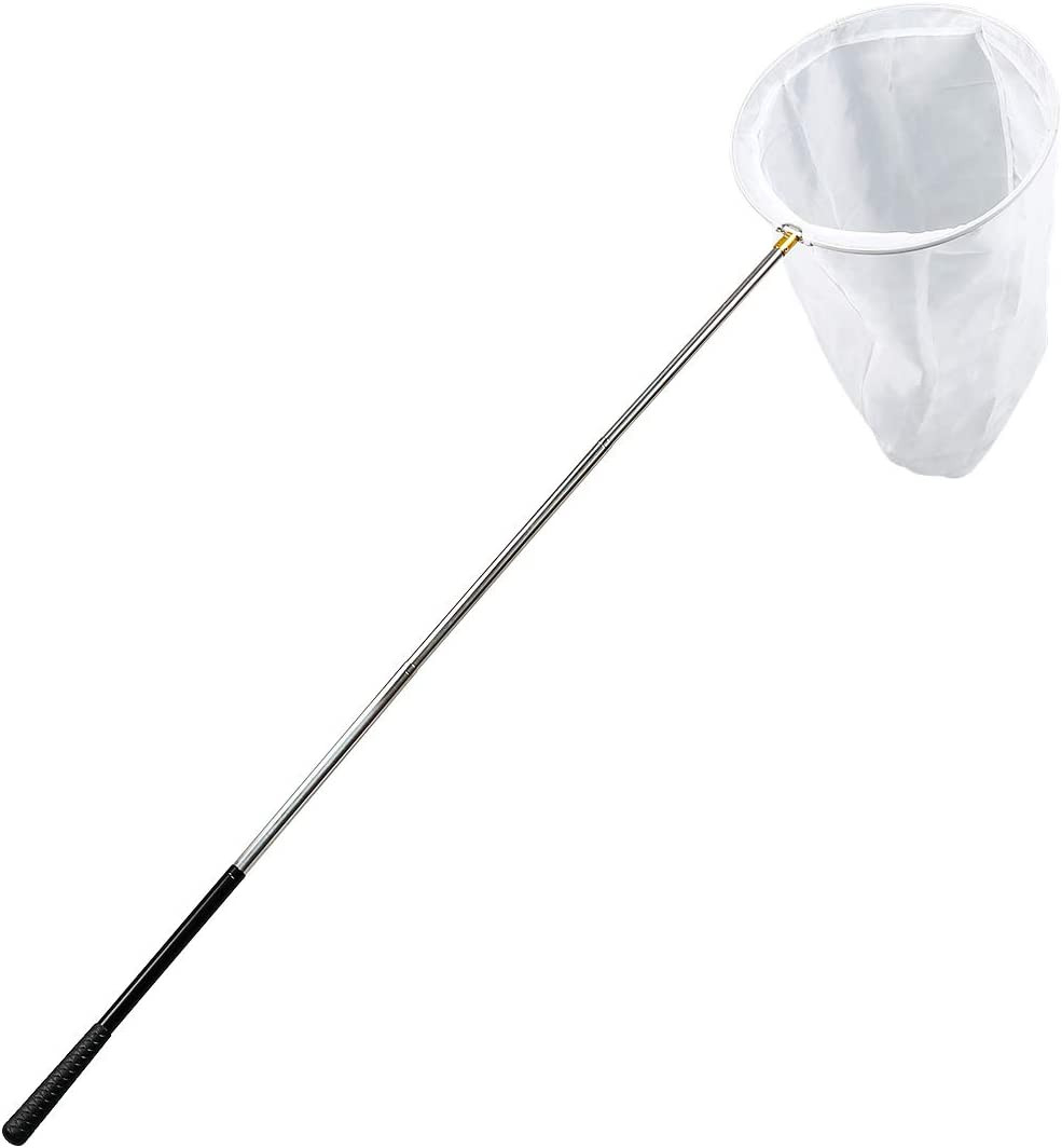 Professional Insect and Butterfly Net with 14″ Ring, 26″ Net Depth, 59″ Telescop