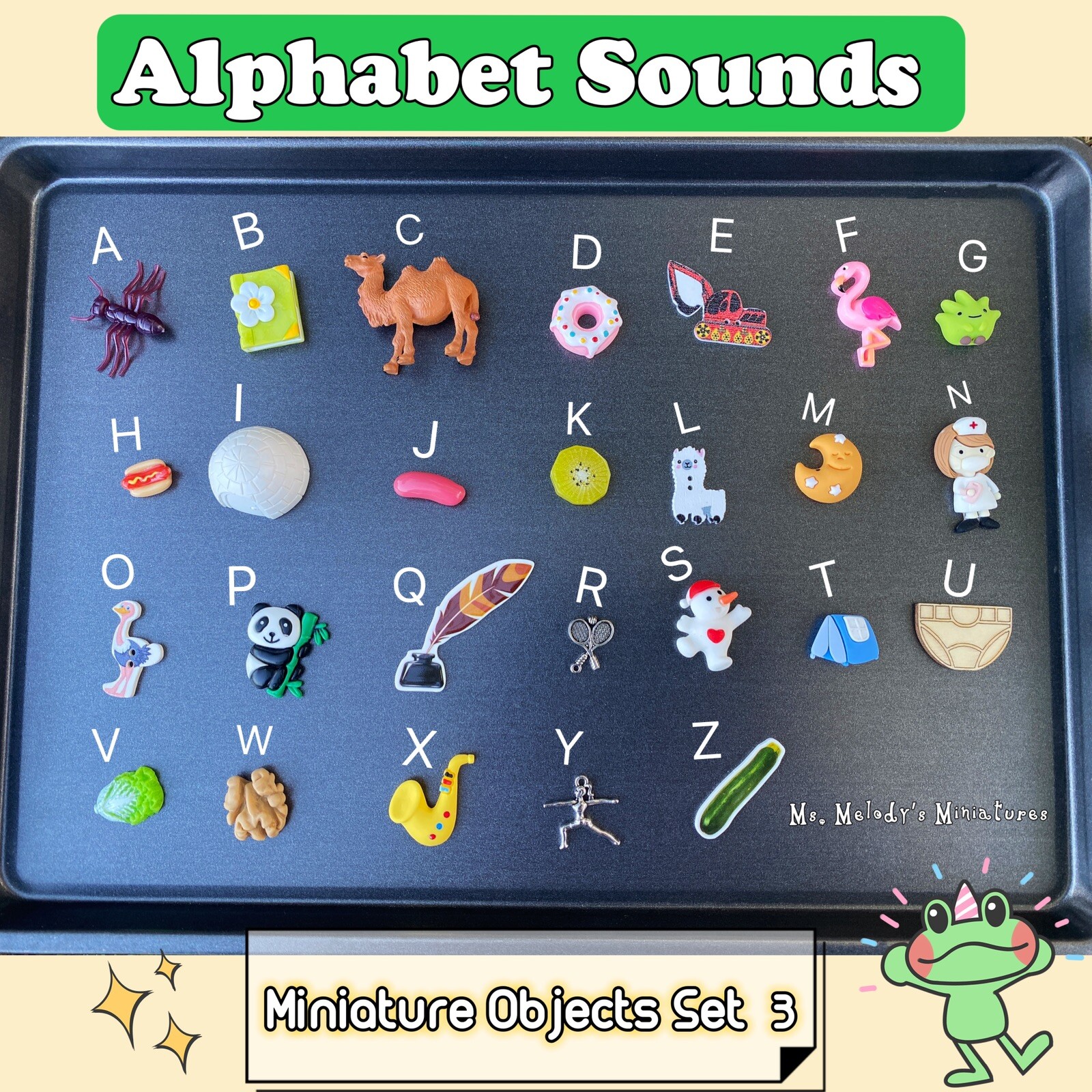 Set 3 Beginning Alphabet Initial Letter Sound Phonics Montessori Mini Object SLP