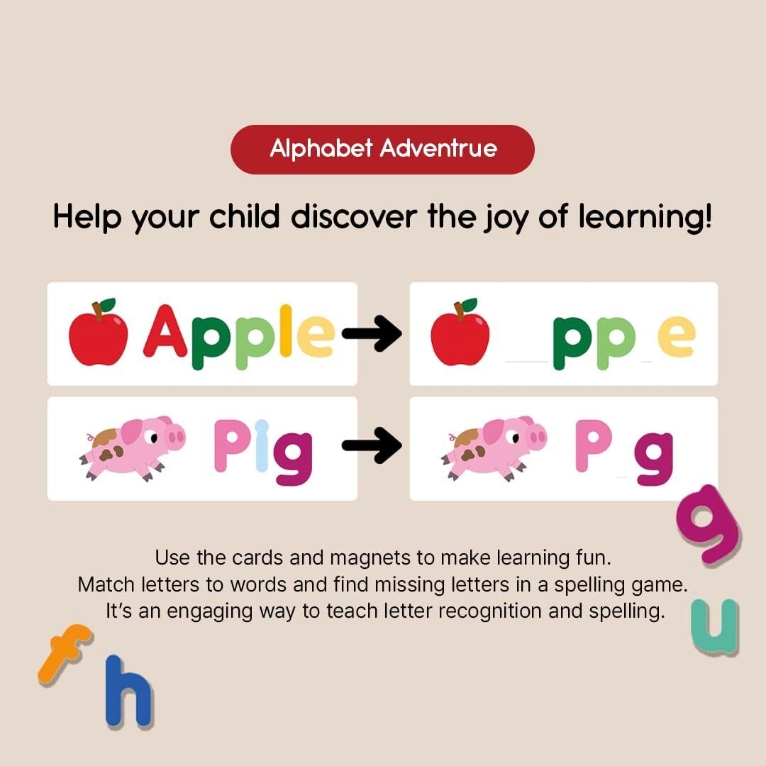 Magnetic Alphabet & Learning Cards for Toddlers ? Soft Foam, Fun & Educational
