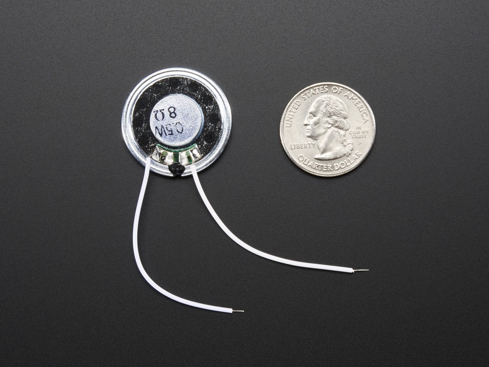[ Adafruit ADA-1890 ] Mini Metal Speaker w/ Wires – 8 ohm 0.5W
