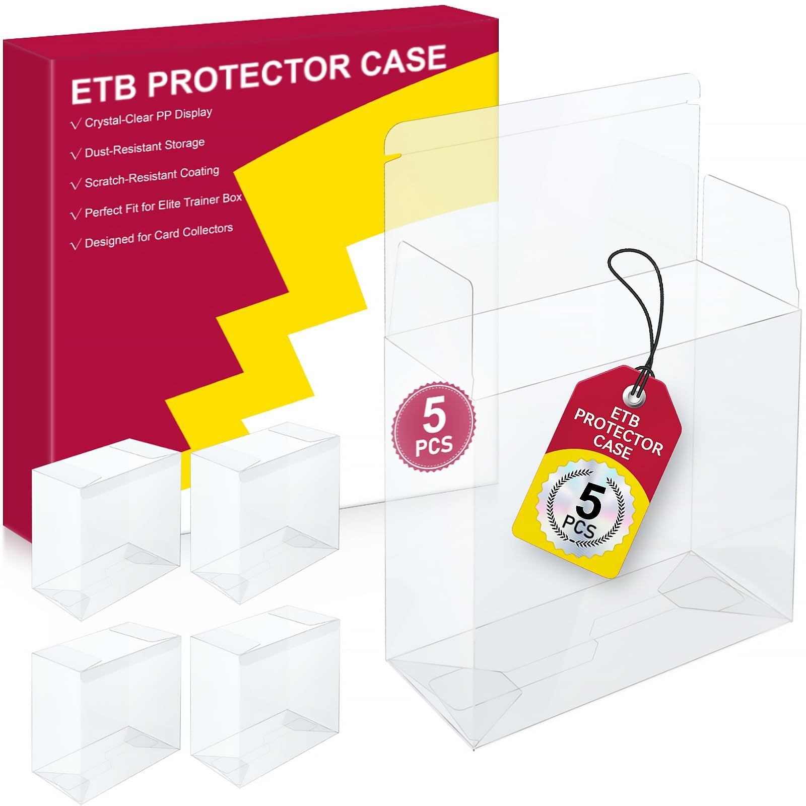 【5 Pcs】 PKMN ETB Protector Case, Elite Trainer Box Protector, 5 Pcs, 5pcs