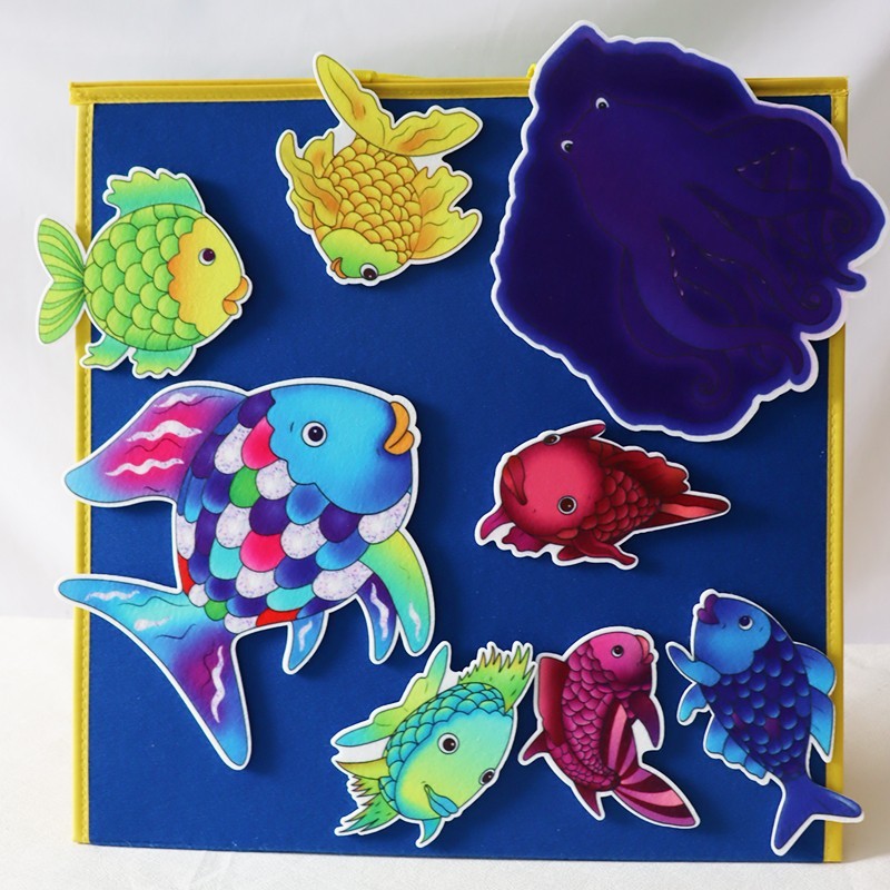 Rainbow Fish Felt Story Set 16-Pcs Flannel Board Educational Toys Preschool Kids