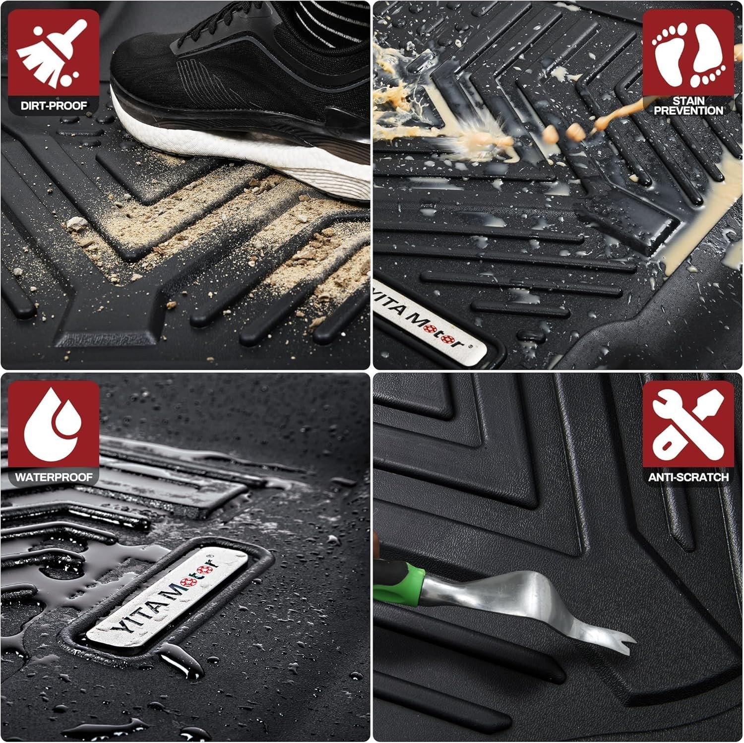 YITAMOTOR Floor Mats Fit for 2012-2016 Ford F250/F350/F450/F550 Super Duty Super