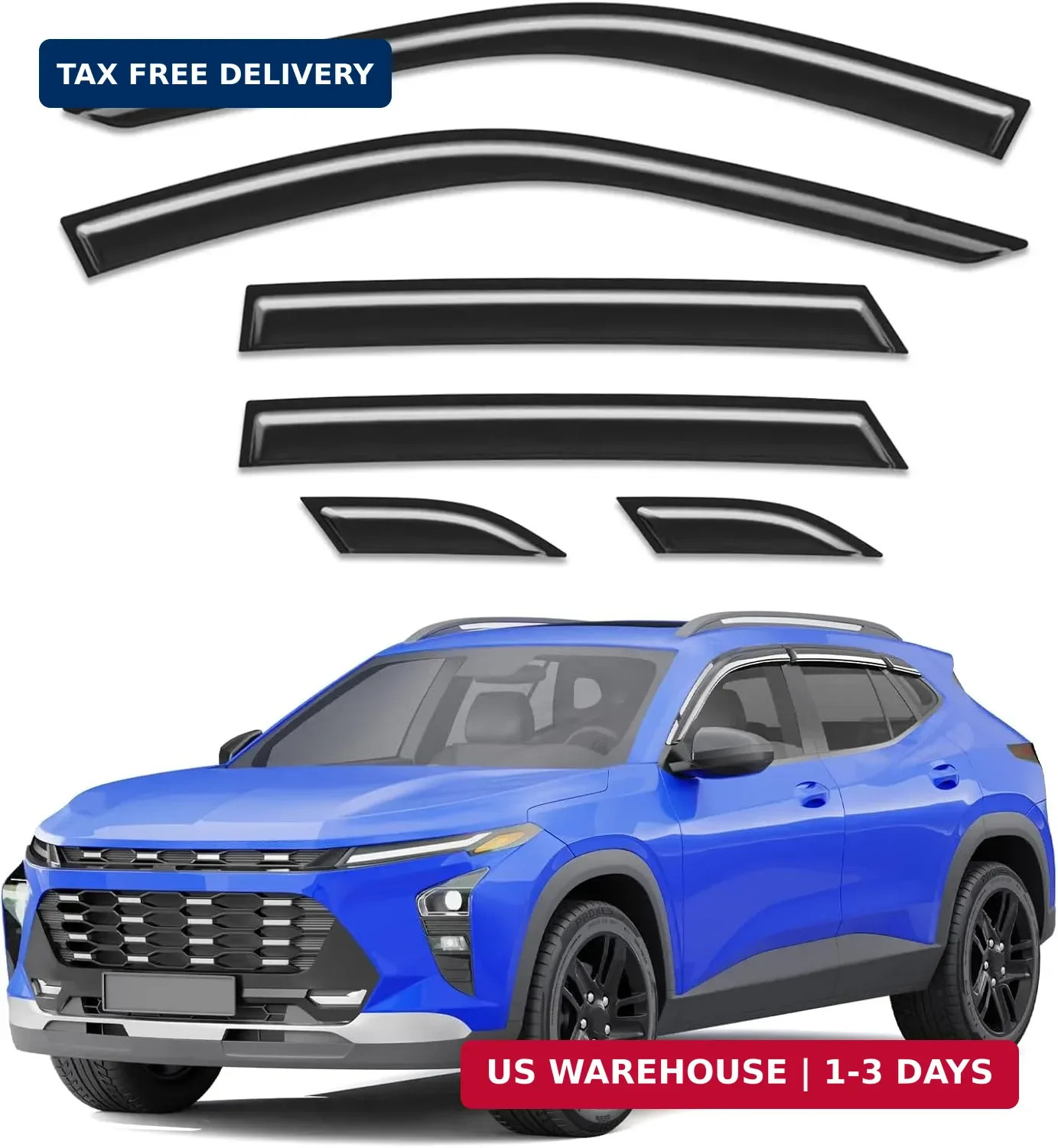 6pcs Out-Channel Window Rain Guards Fit for Chevy Chevrolet Trax 2024 2025 2026,