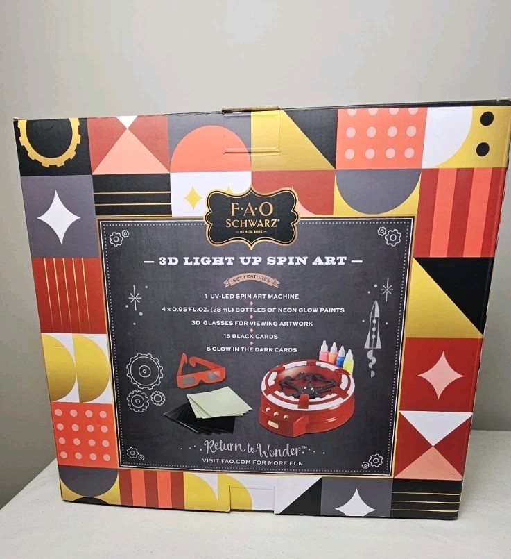 FAO Schwarz 3D Light Up Spin Art Craft Family Fun Activity Project Game