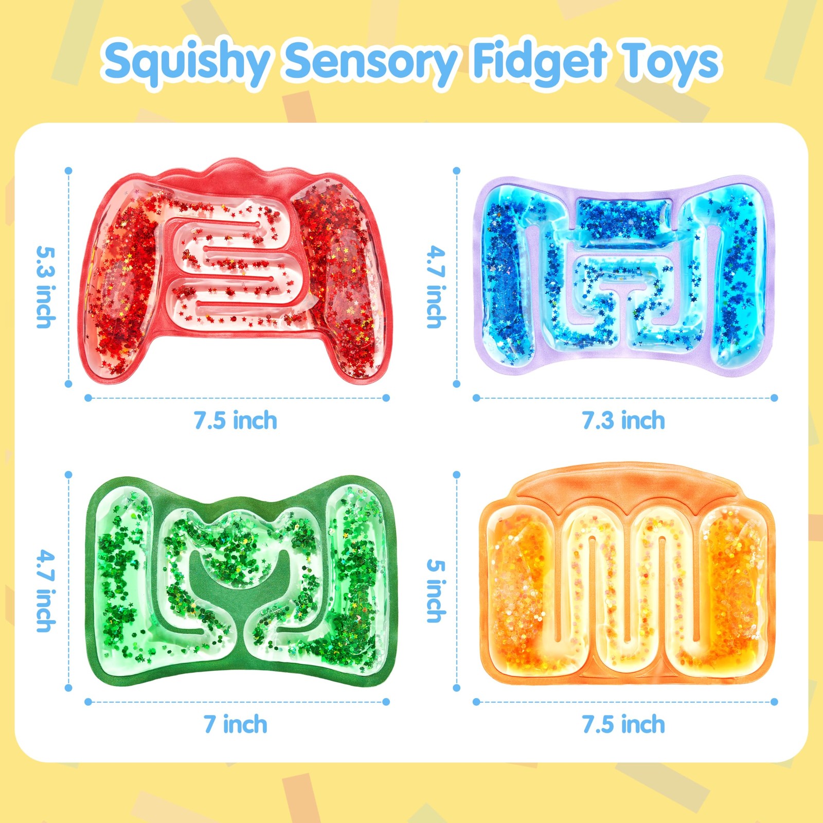 JOYIN 4 Pcs Sensory Fidget Toys for Kids, Multiple Colors