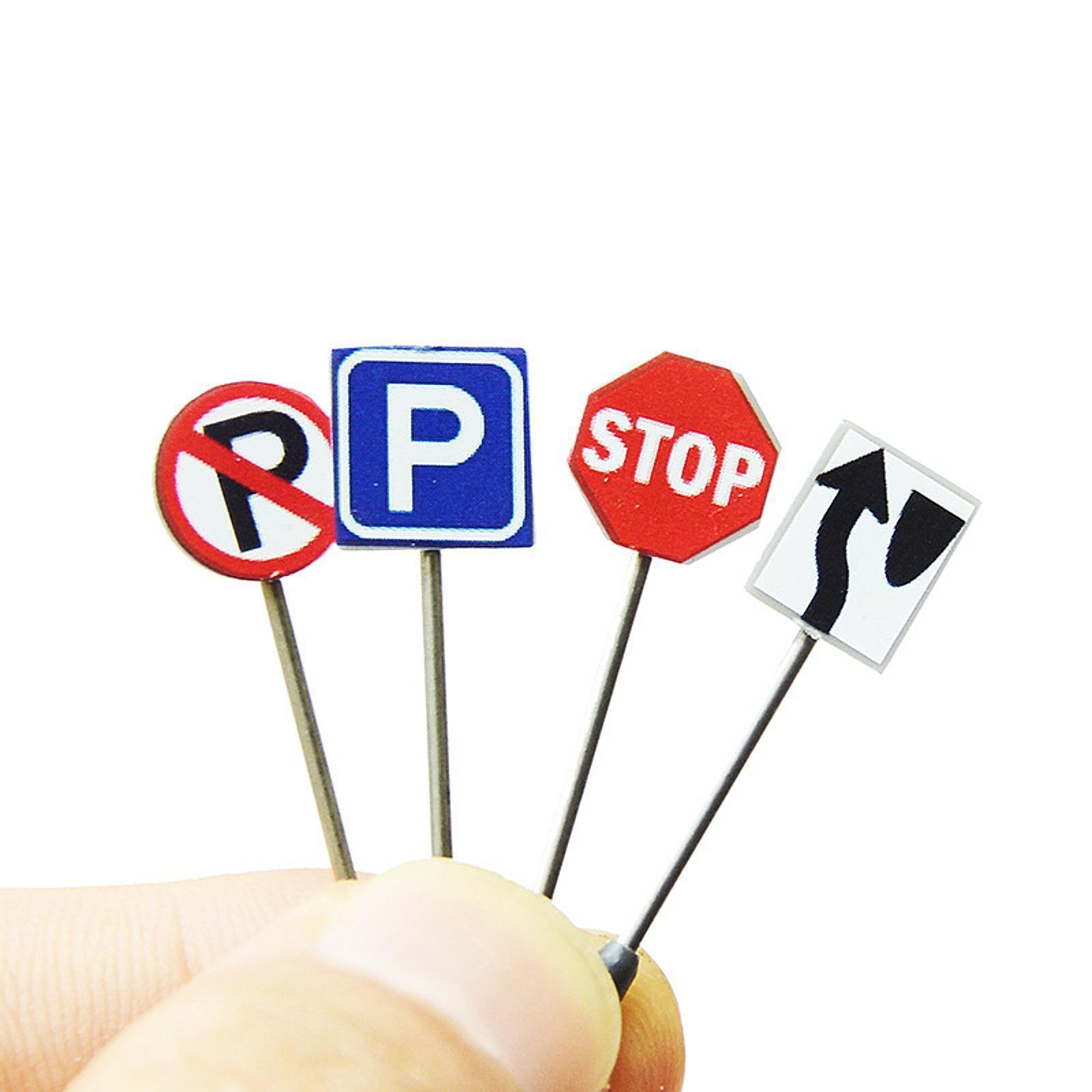 14 Pieces Mini Traffic Signs Road Signs Interactive Toys Children Play Set Toys