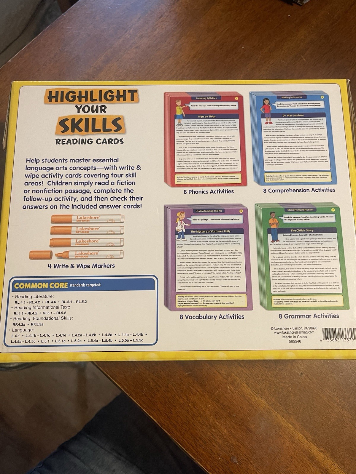 Lakeshore Reading Cards Set Grades 4-5 Comprehension Phonics Vocabulary NEW