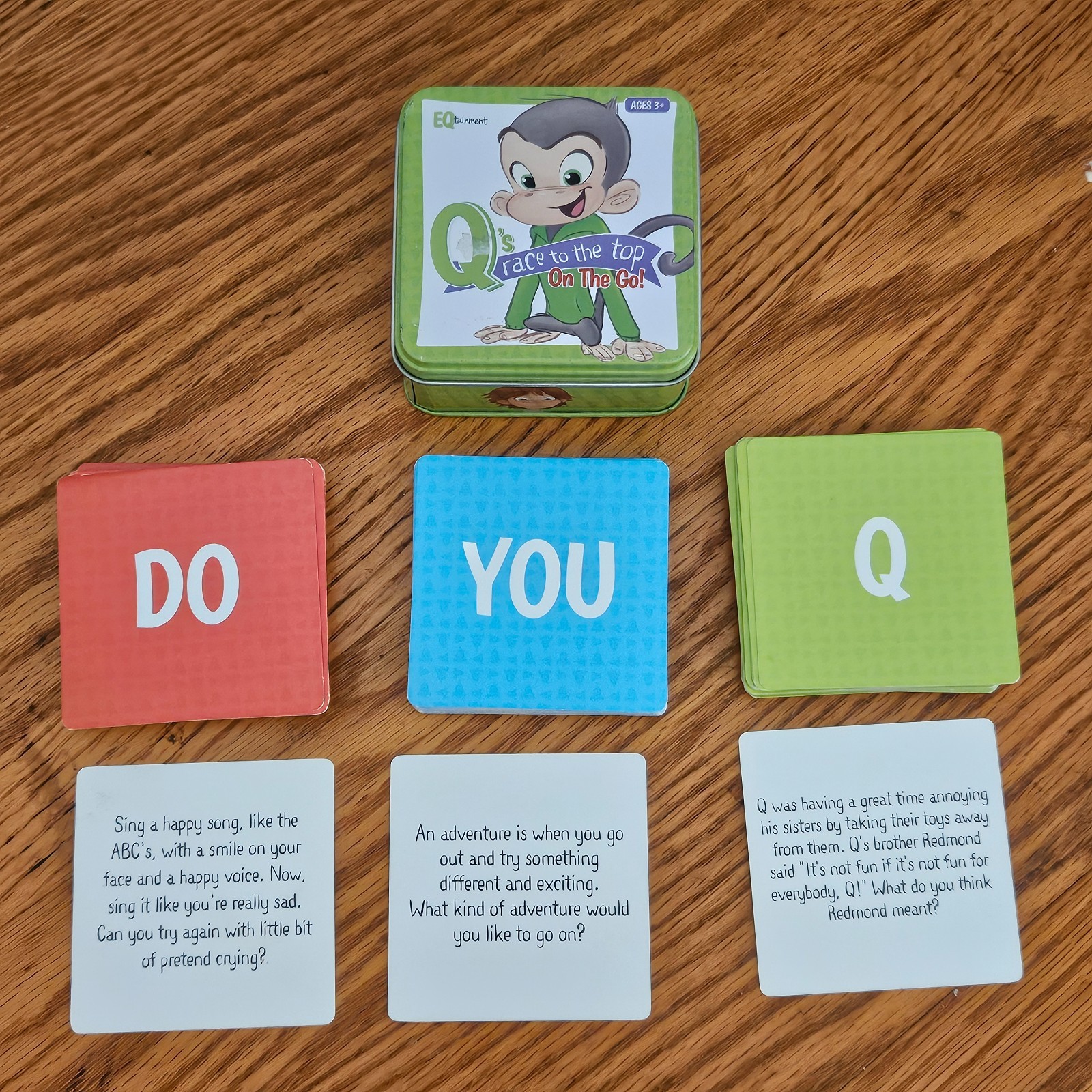 Q’s Race to the Top On-the-Go Pack in Tin Complete with 100 Questions/Activities