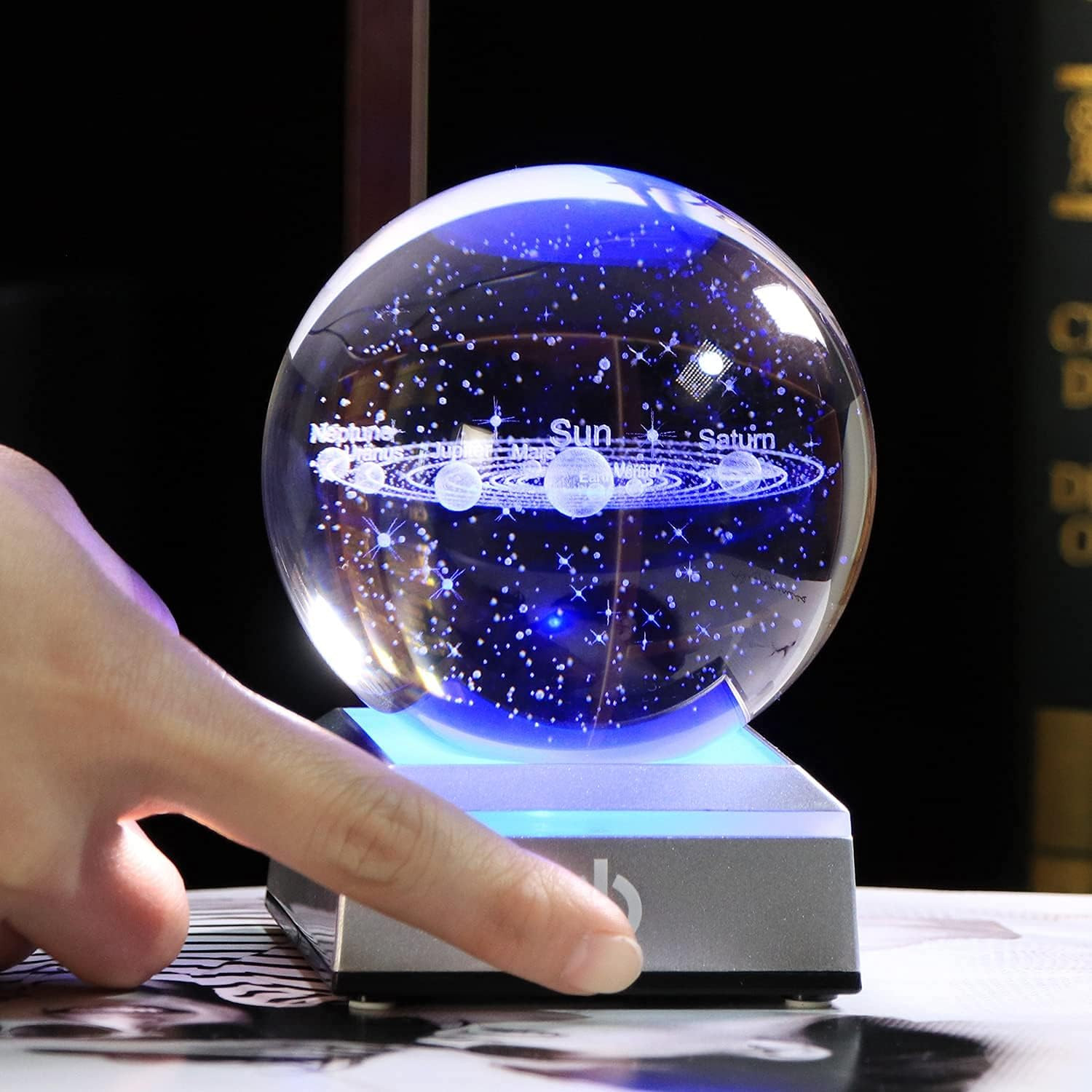 3D Solar System Model Crystal Ball 80Mm 3.15Inch – Outer Space Astronomy Gifts R