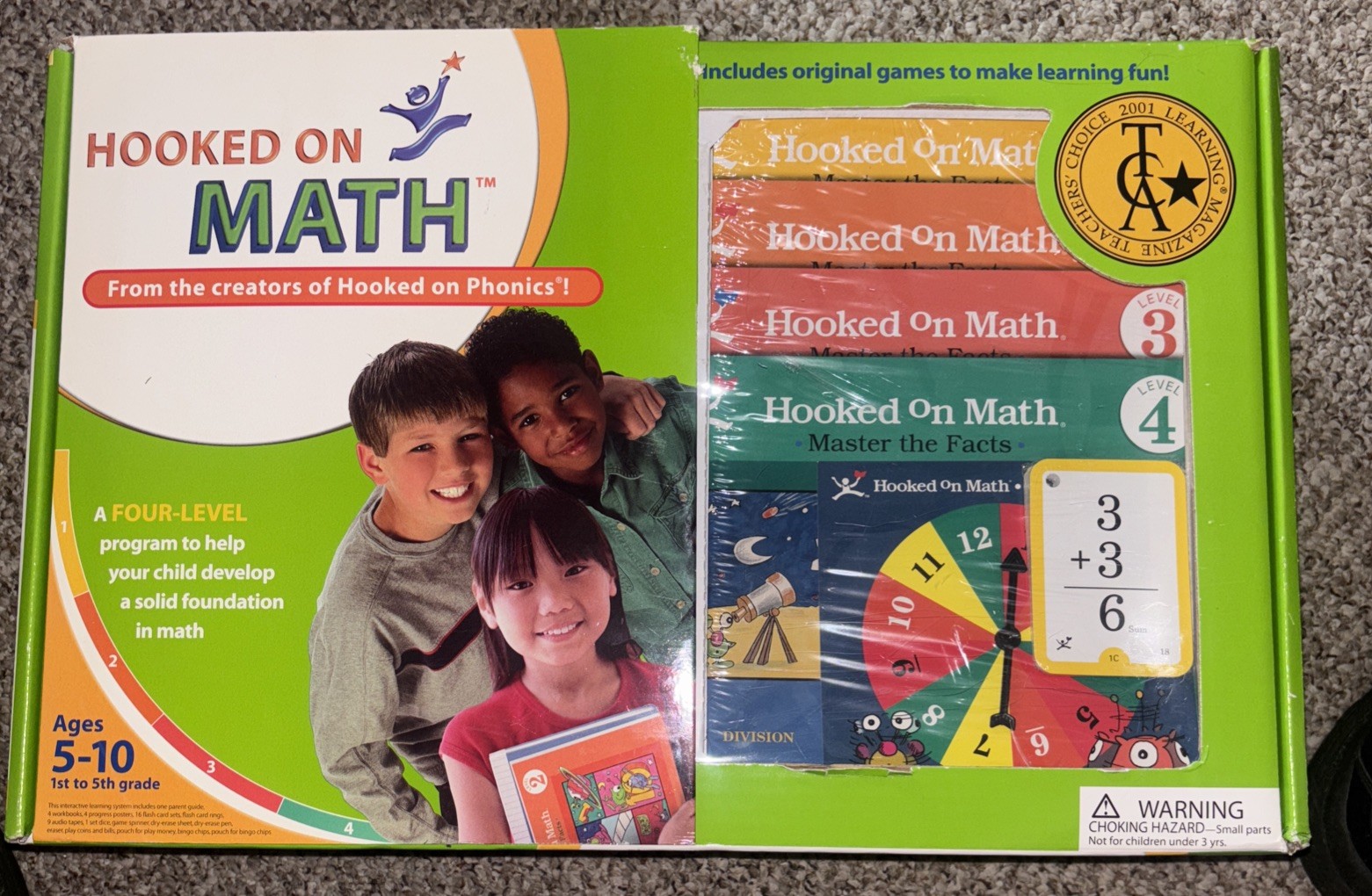 NEW Hooked On Phonics Math Level 1,2,3,4 Ages 5-10 – Sealed – Box Not Perfect