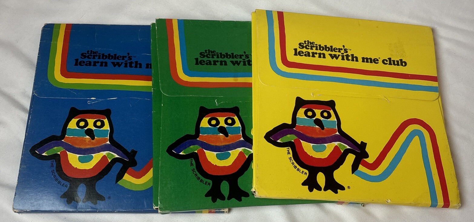 Lot 3 Vintage Scribbler’s Learn With Me Club Set Activity Packs Learning System