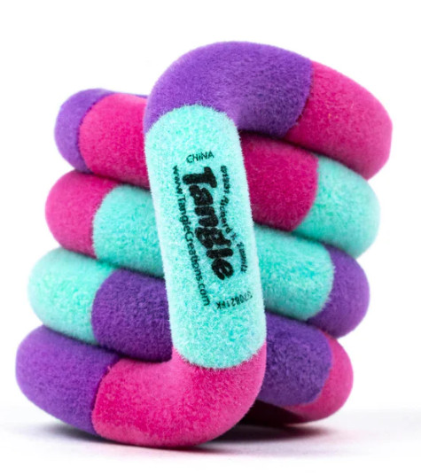 Tangle Jr. Fuzzies Textured Fidget Toy, Pink/Purple/Blue