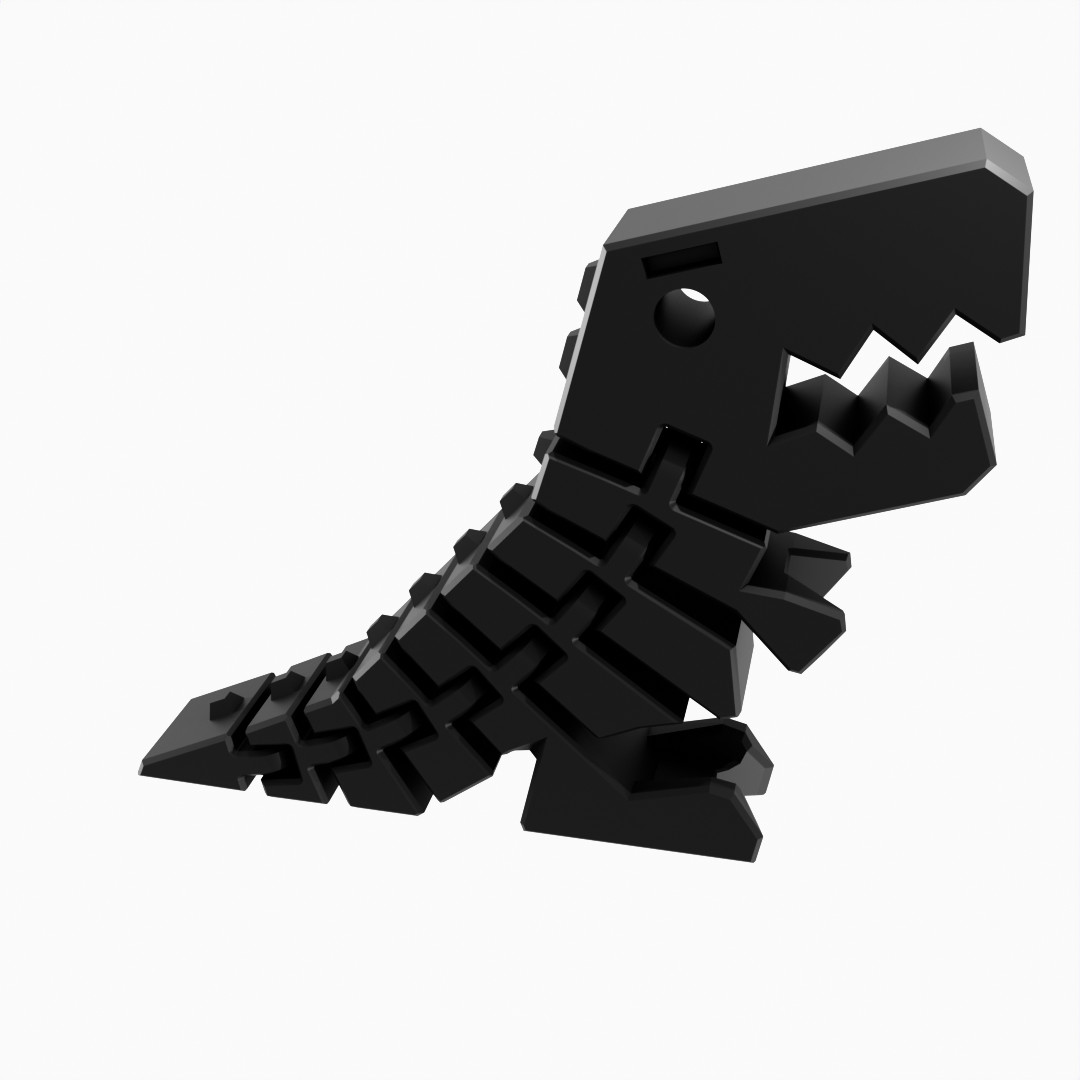 GIANT Flexi Rexi – Black 6″ Tall (245% Larger) 3D Printed Dinosaur – New!