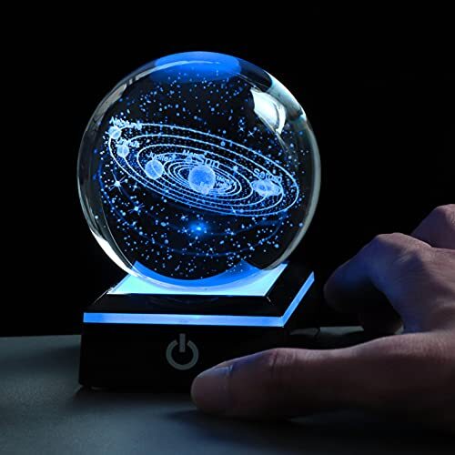 3D Solar System Model Crystal Ball 80mm 3.15inch – Outer Space Astronomy Gifts