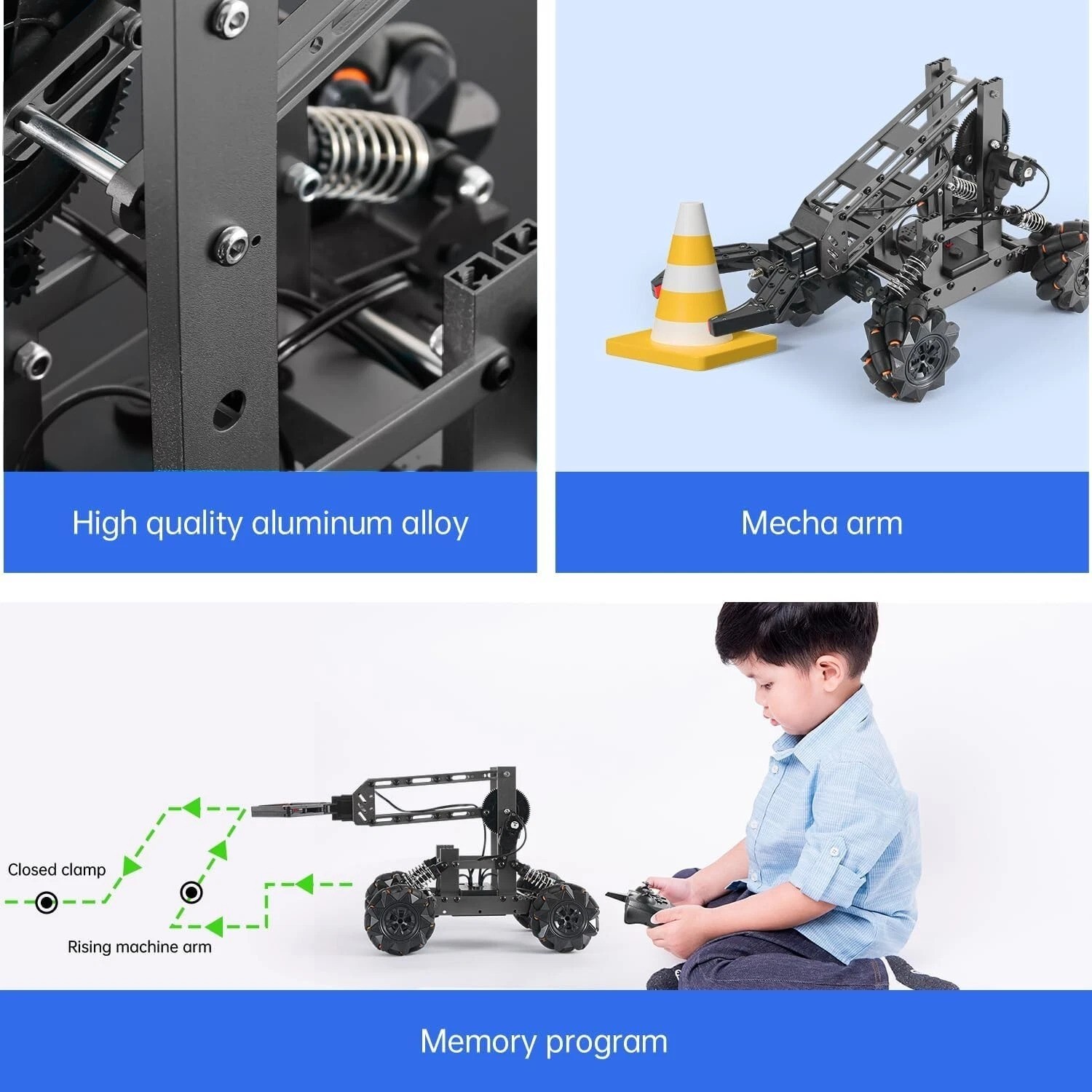 Smart Robot Arm Kit,2-in-1 Science Kits with 4-DOF Robotic Car,Electronic Pro…