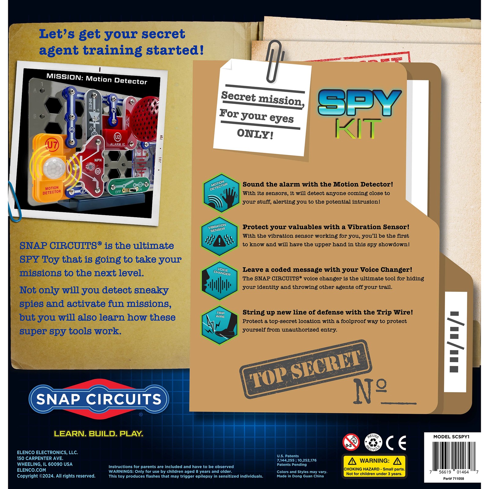 Snap Circuits: Spy Kit – DIY 25+ Circuit Board Spy Missions, STEM Toy, Kids 7+