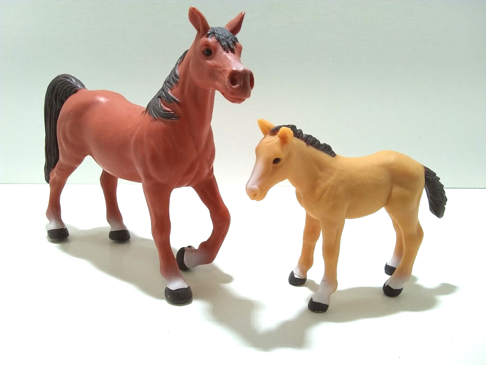 Tree House Kids Horse Figures 2 piece lot Tan Filly & Brown Mare Farm Toy