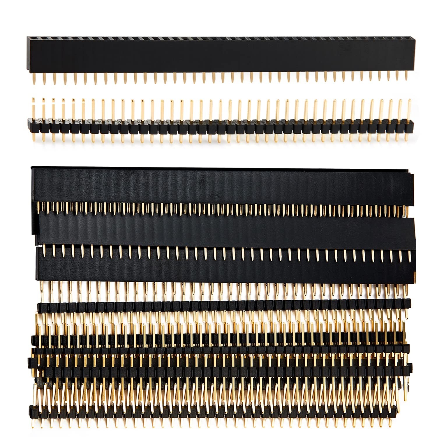 20 Pcs 40 Pin Male Female Header Strip 2.54mm GPIO Connector Assortment Set