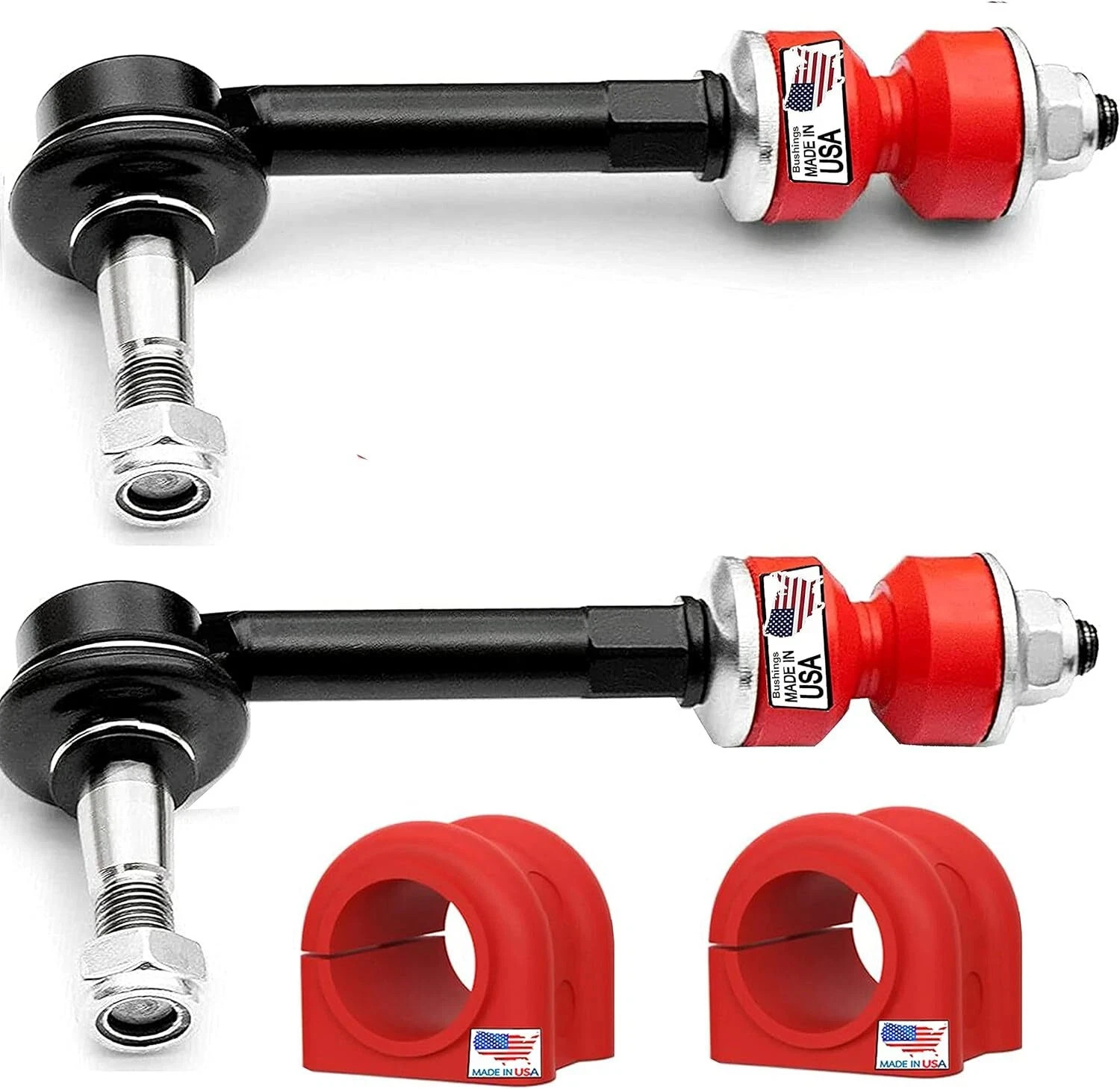 4PC Front Right/Left Stabilizer Link Kit + Code Red Bushings FITS Ram 2500 3500,