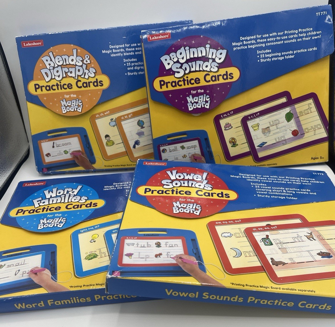 Lakeshore Magic Board. Practice Cards ELAR Lot Vowels, Blends, Sounds, Word Fam